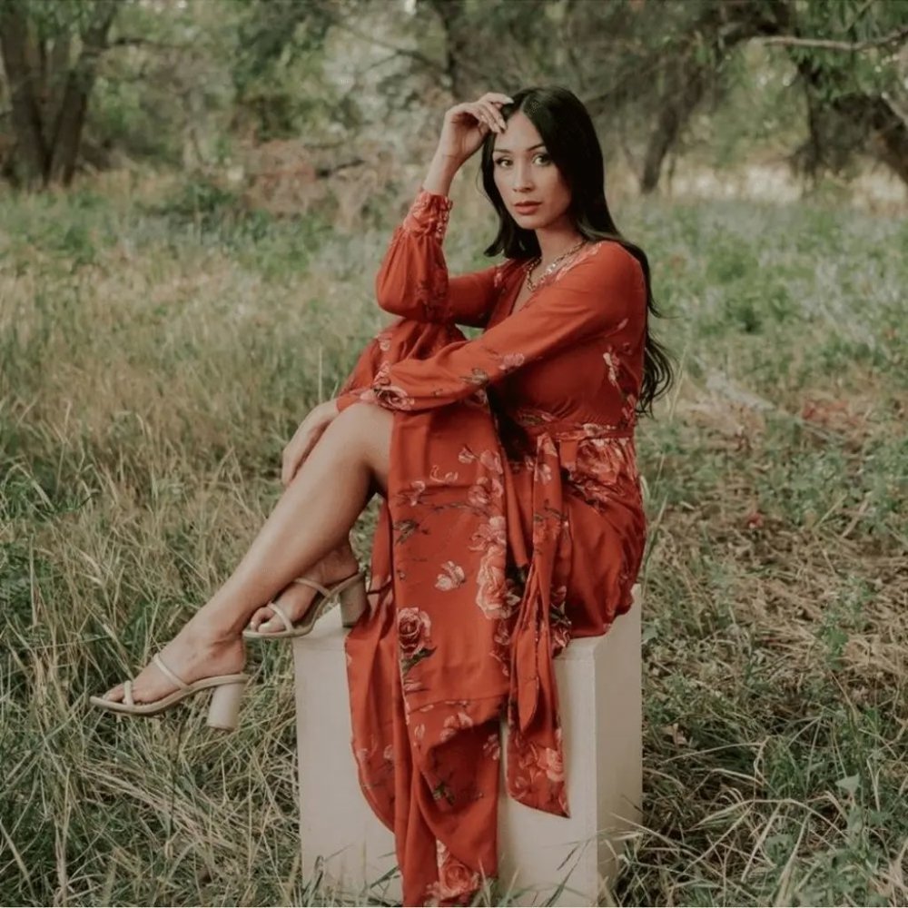 Baltic Born - Lydia Maxi Dress in Burnt Floral - Large